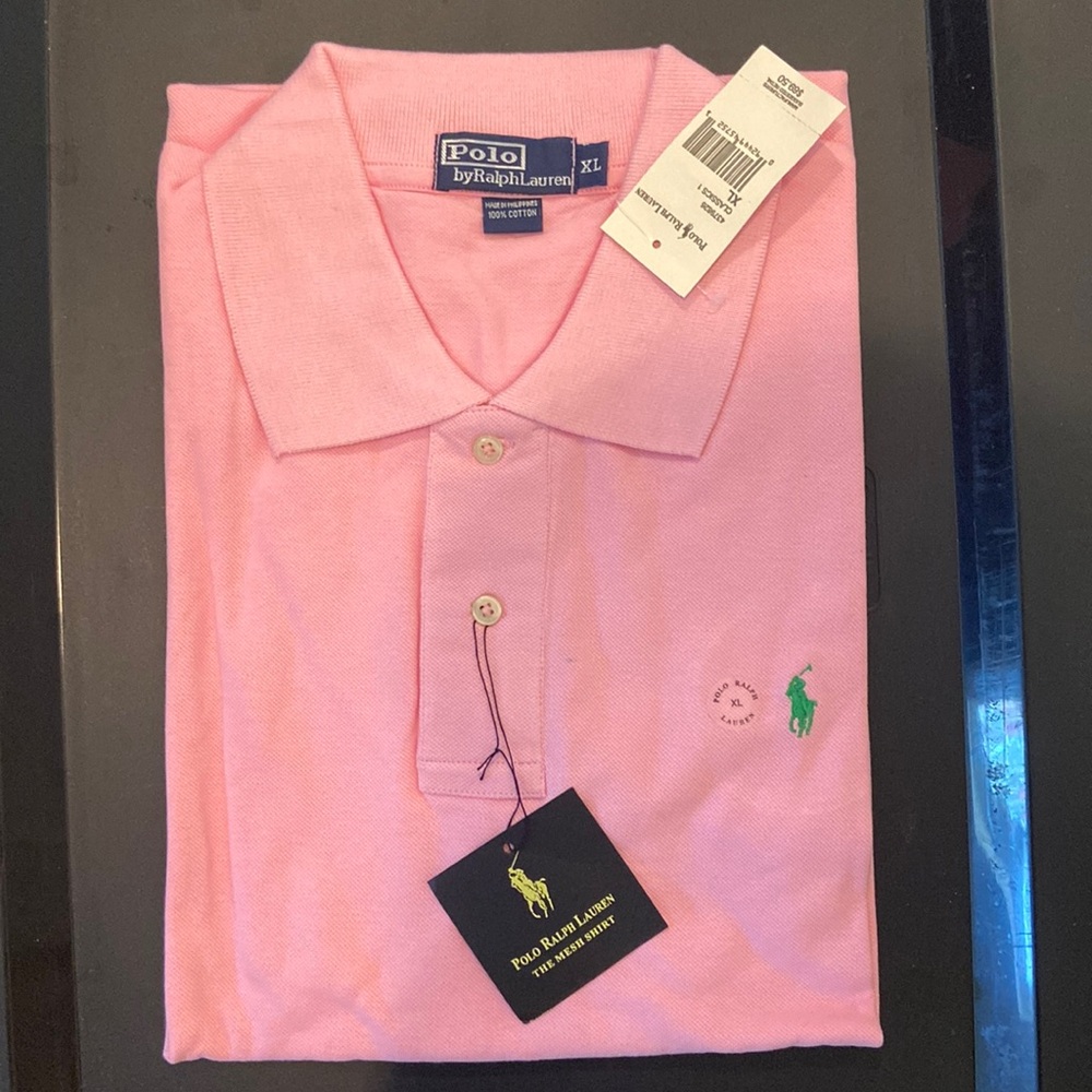 NEW Pink Ralph Lauren POLO Shirt Men's Short Sleeve Sz. XL,S,M